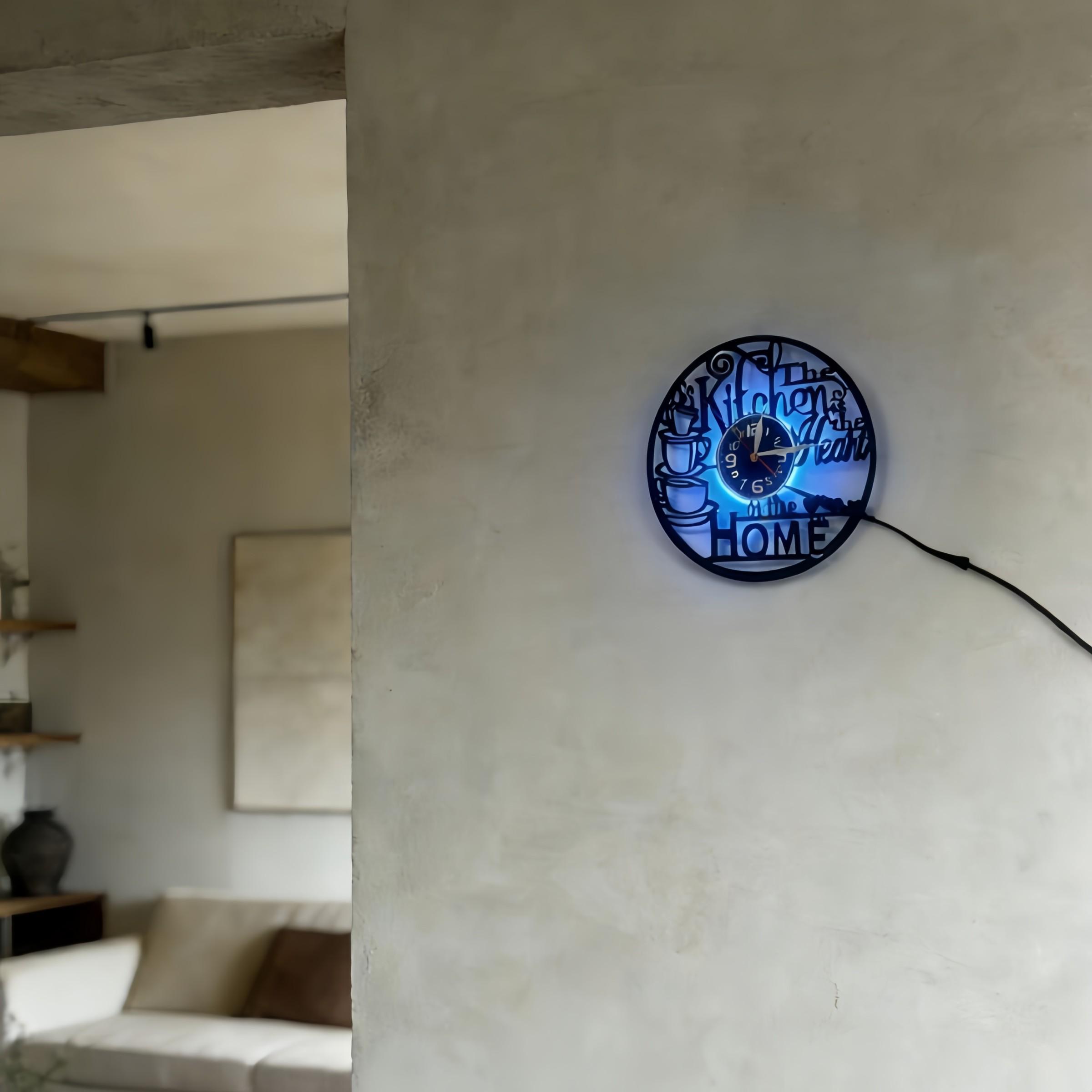 Coffee Cup LED Wall Clock, Stackable Coffee Cups with Steam Lines, Precision Timekeeping, Atmosphere Art Decor, Ideal for Coffee Lovers, Home Decor