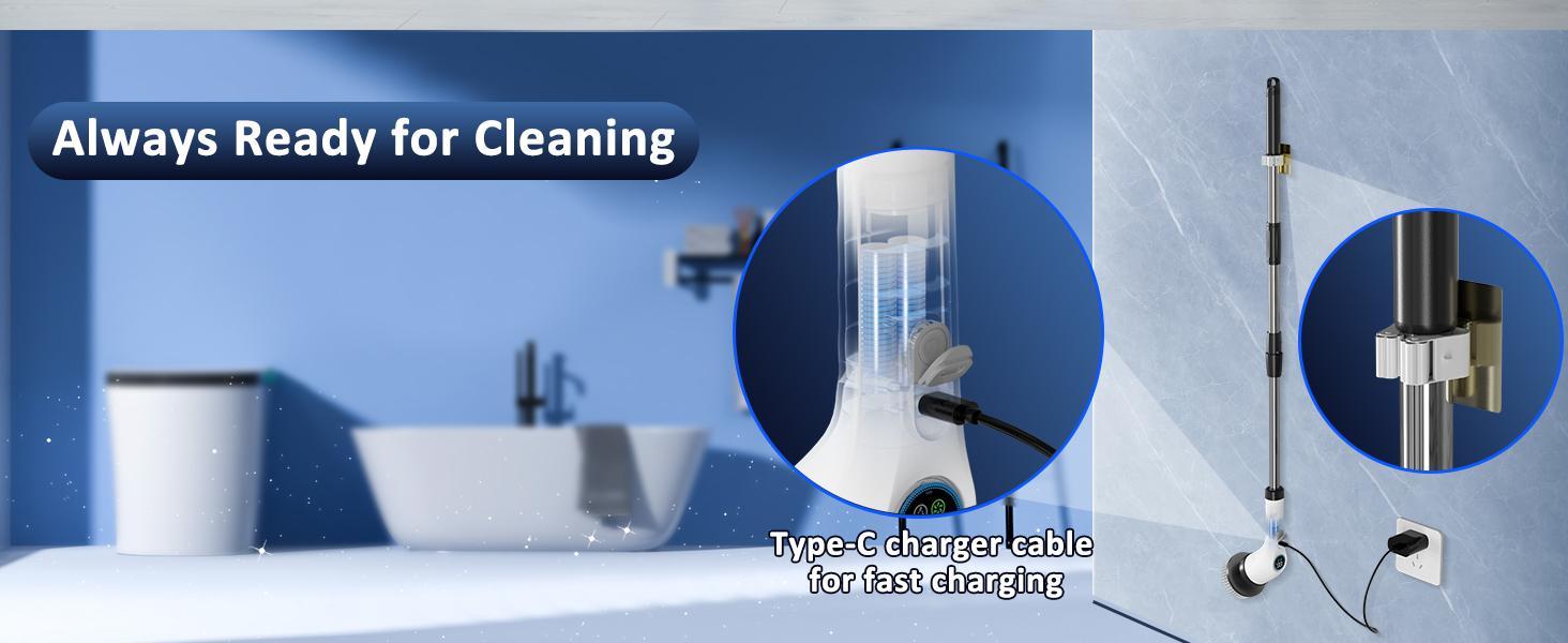 Electric Spin Scrubber, Cordless Shower Scrubber Full-Body IPX7 Waterproof, Electric Cleaning Brush with 7 Replaceable Brush Headsand 3 Adjustable Extension Handle, 2-Speed for Bathroom, Kitchen, Toilet, Window, Pool, OutdoorFun, FathersDayGift Electric Spin Scrubber, Cordless Shower Scrubber Full-Body IPX7 Waterproof, Electric Cleaning Brush with 7 Replaceable Brush Headsand 3 Adjustable Extension Handle, 2-Speed for Bathroom, Kitchen, Toilet, Window, Pool, OutdoorFun, FathersDayGift