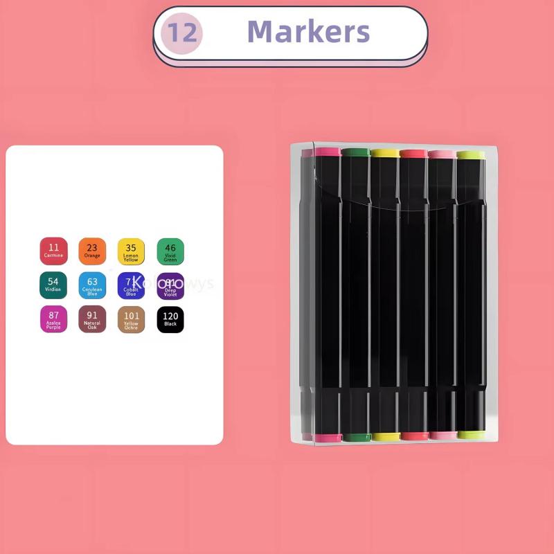 Alcohol Art Markers Set, Dual Tips Fine & Chisel,Art Markers,Professional Permanent Sketch Markers for Adult Coloring Drawing Sketching Coloring Artist Pens and Underlining