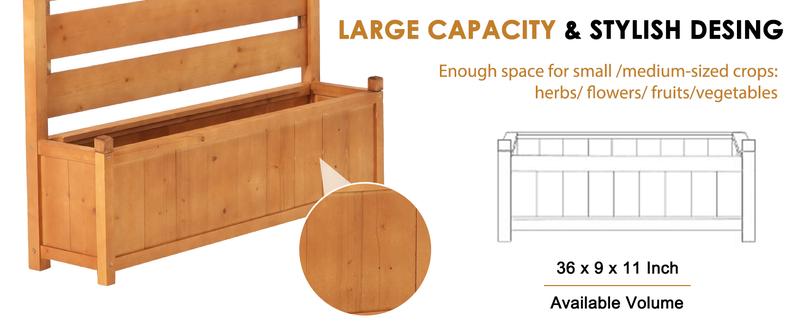 Lilypelle Air Conditioner Fence Outdoor Freestanding Wood Privacy Screen with Planter Box for Trash Can Pool Equipment Enclosure, No-Dig Kit