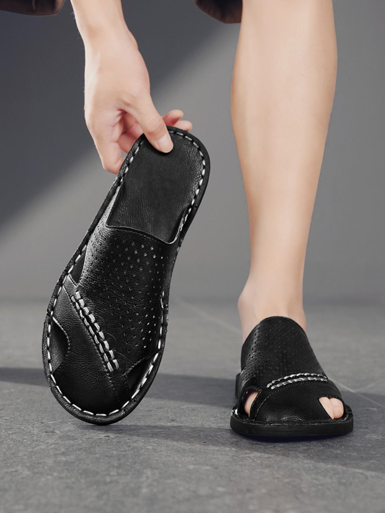 Men's Fashionable Summer Sports Sandals, PU Leather Walking Shoes, Outdoor Hiking Sneakers, Casual Beach Shoes for Spring & Summer