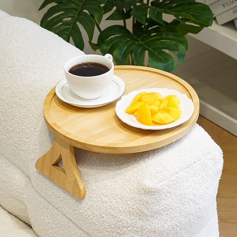 Stable Sofa Arm Table, Side Table, End Side Tables, No Installation Anti-Slip Non-Tip Shelf, Living Room Tea Cup Snack Tray, Ideal for Small Spaces, Perfect Gift