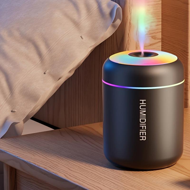 Mini portable humidifier: designed for ultra quiet operation, equipped with colorful circulating lights and 2-level fog adjustment, suitable for bedrooms, desktops, and can also be used in offices, homes, cars, Christmas gifts