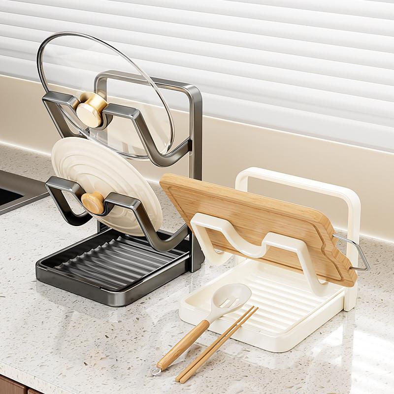 Multifunctional Kitchen Storage Rack, New Pot Lid Rack, Countertop Spatula Holder, Vertical Cutting Board Organizer, Chopping Board Organizer