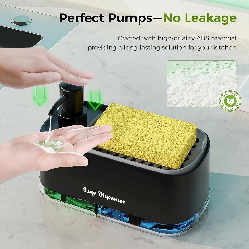 Multifunctional Bathroom Accessories Set, Includes Soap Dispenser, Sponge Holder, Kitchen Sink Pump, Ideal for Christmas Festival Use