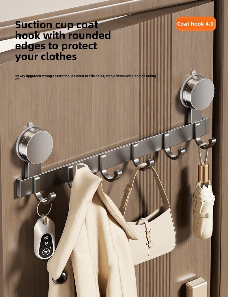 Strong Hold Suction Cup Hook, No-Drill Wall Mount Organizer, Ideal for Bathroom & Bedroom Storage, Holds Clothes Towels Robes