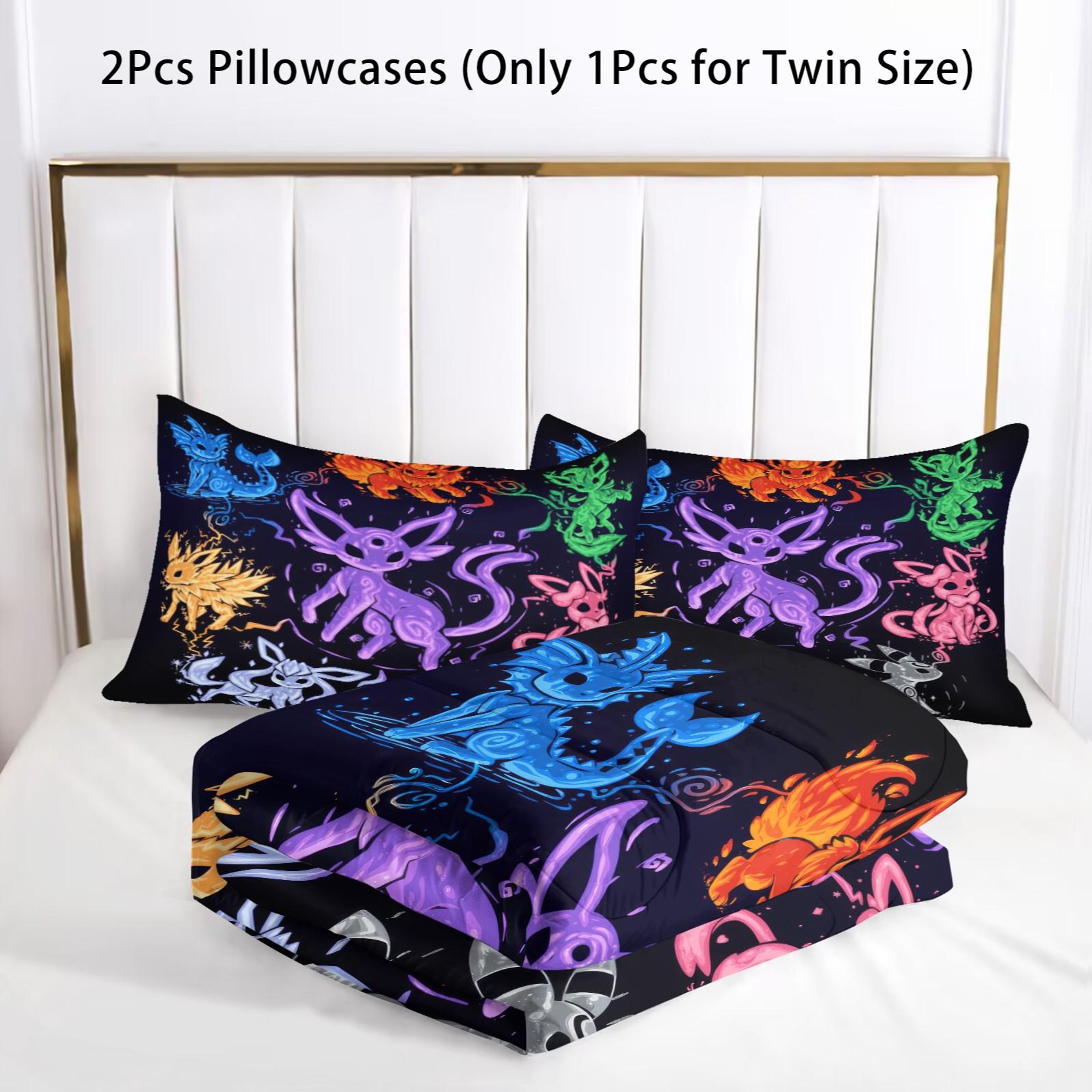 Pikachu Pattern Comforter Set, Soft And Durable Bedding Set, Includes 1 Quilt And 1 Or 2 Pillowcases, Daily Holiday Birthday Gift Bedroom Decoration For Kids And Adults