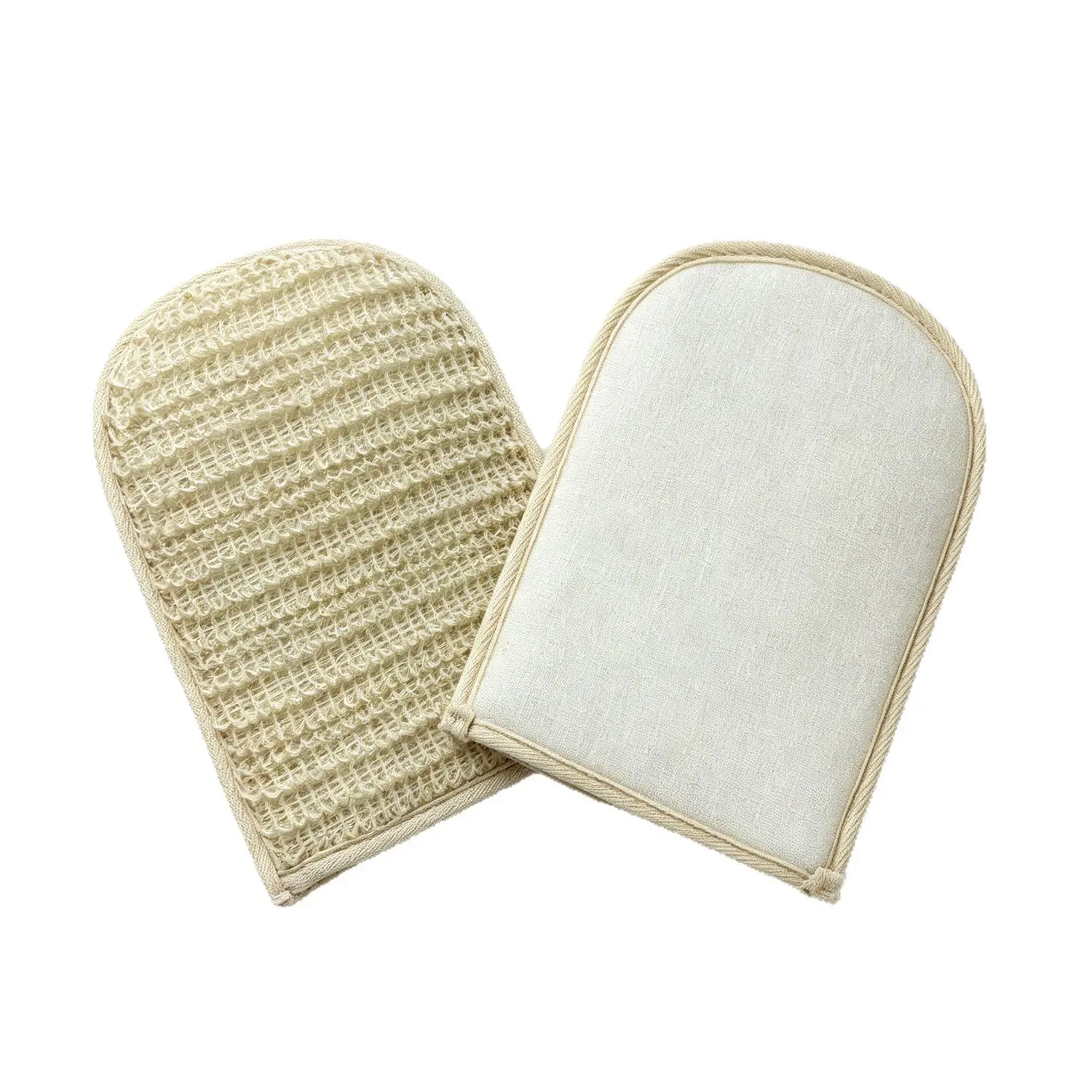 U-Type Jute Bath Scrubbing Glove, Natural Plant Fiber Exfoliating Bath Mitt, Back Massage Sponge for Showering & Body Care
