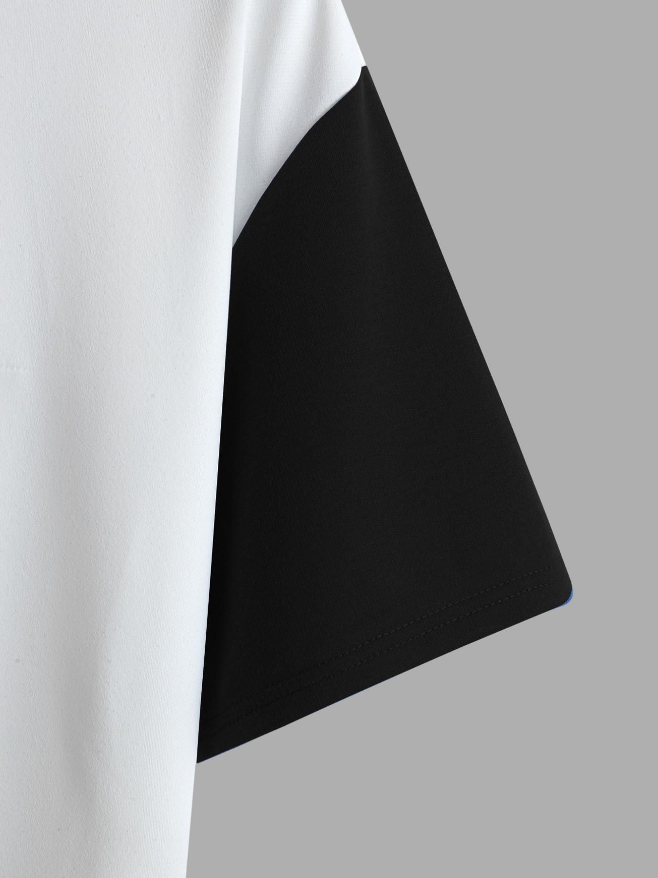 Colorblock Design Pajama Set, Breathable Comfort T-Shirts, Men & Women Casual Streetwear, Loose-Fit All-Season Sleepwear