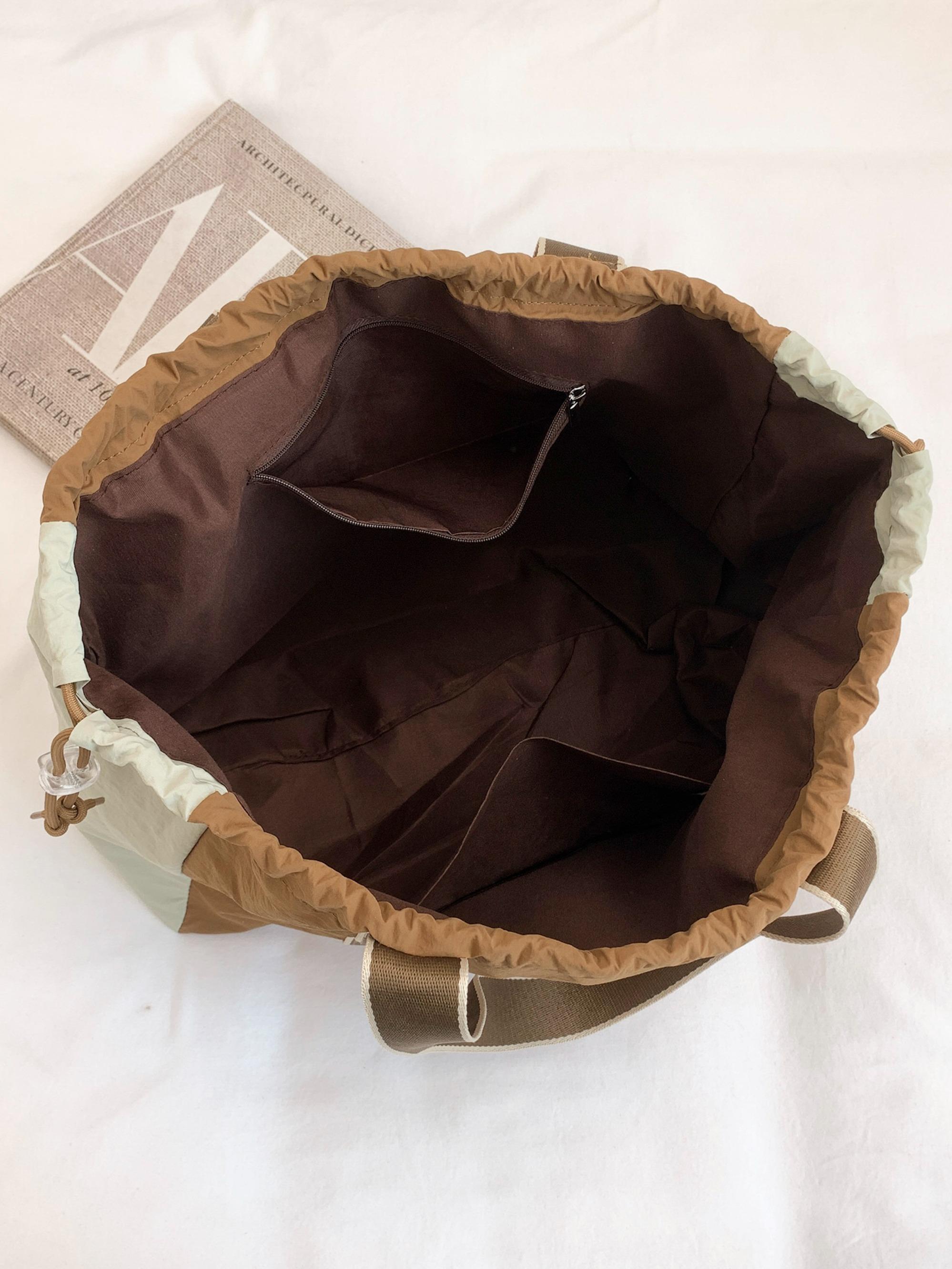 Minimalist Nylon Crossbody Bag, Adjustable Drawstring Closure, Versatile Shoulder & Handbag, Unisex Design, Daily Commute & Leisure