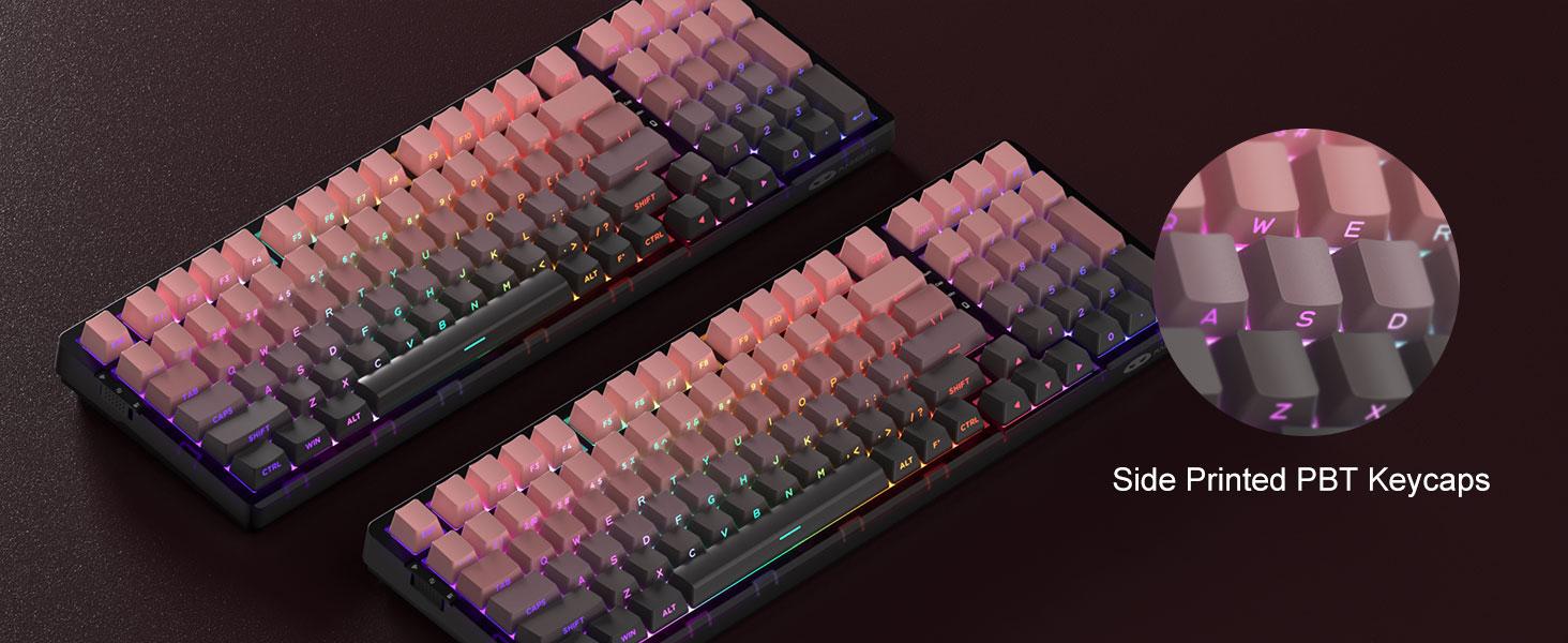 MageGee Light100 Wireless Creamy Keyboard, 96% Gasket Hot Swappable Custom Mechanical Keyboard, 3 connection methods, RGB Backlit Gaming Keyboard for Win/Mac/PC, 8000mAh Battery, PBT Keycaps