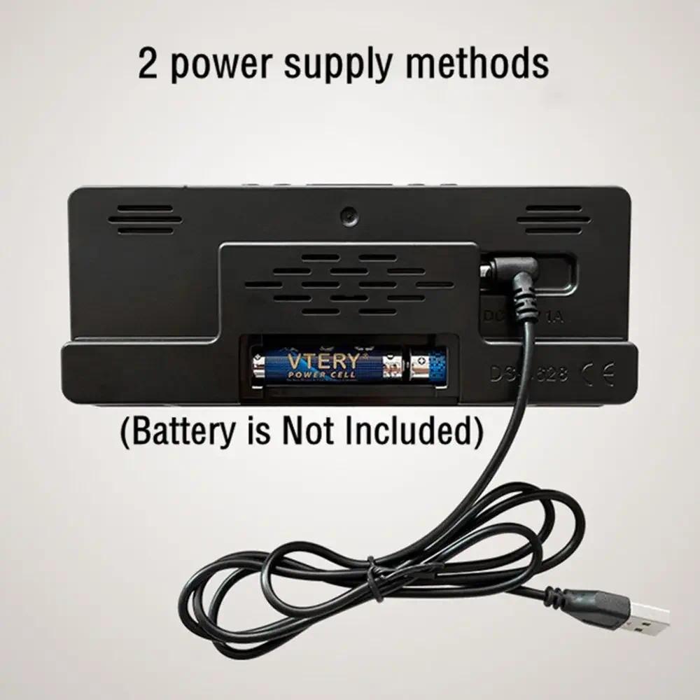 Creative digital clock, color night light, temperature calendar alarm clock, LED large digital electronic clock, backlight, home decoration