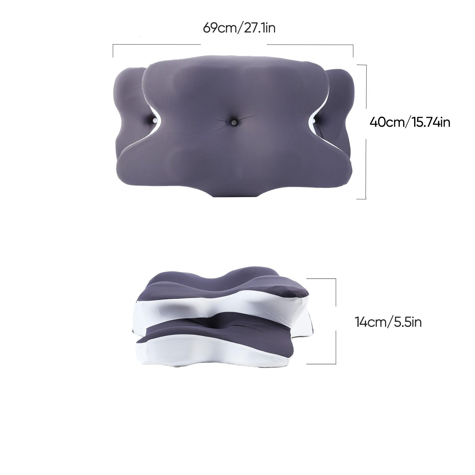 Double-Sided Neck Pillow Unscented Memory Foam Pillow with Cooling Cover Zoned Design for Deep Sleepers Contoured Pillow with Extra-Large Armrest for Side Sleep Stomach Sleeping and Back Sleepers