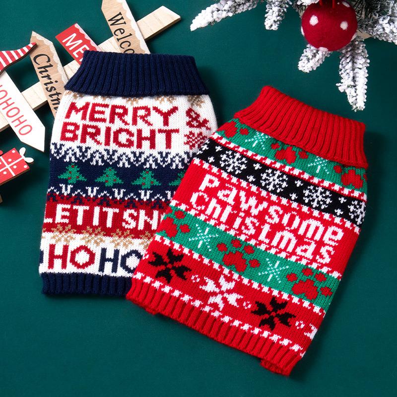 Autumn Winter Pet Clothing Christmas Dog Sweater New Year Pet Sweater Dog Clothes