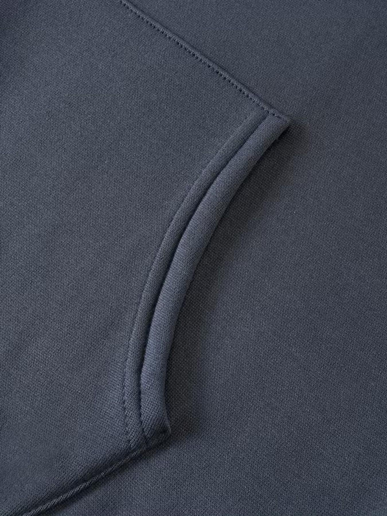 Men's Casual Hooded Sweatshirt, Avenida Casablanca Text & Landscape Print, Spring Fall Warm Pullover, Kangaroo Pocket Design