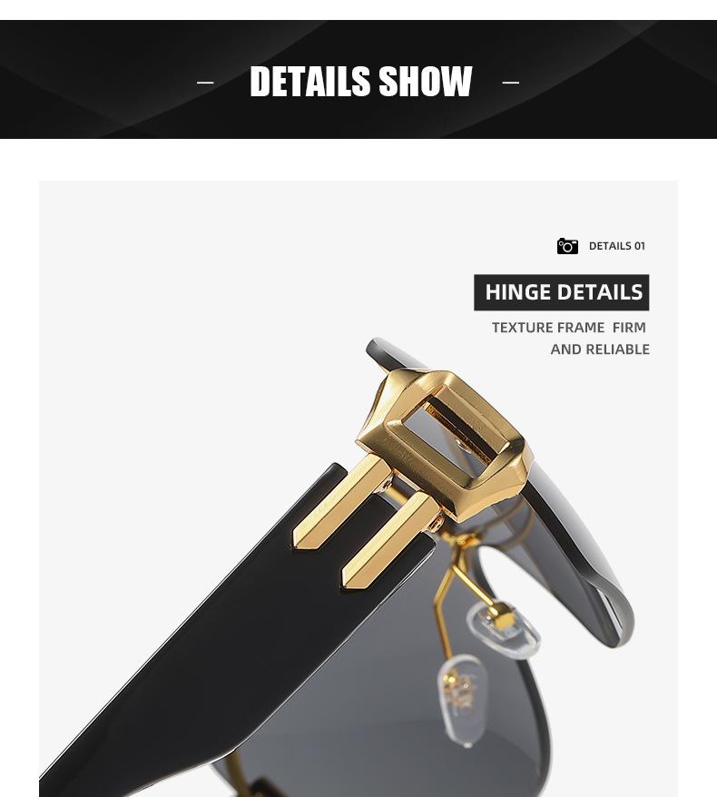 Trendy Y2K Punk Frameless Sport Sunglasses for Women Men UV400 Protection Rimless Shades for Rave Festival Cycling Running Outdoor Daily Wear