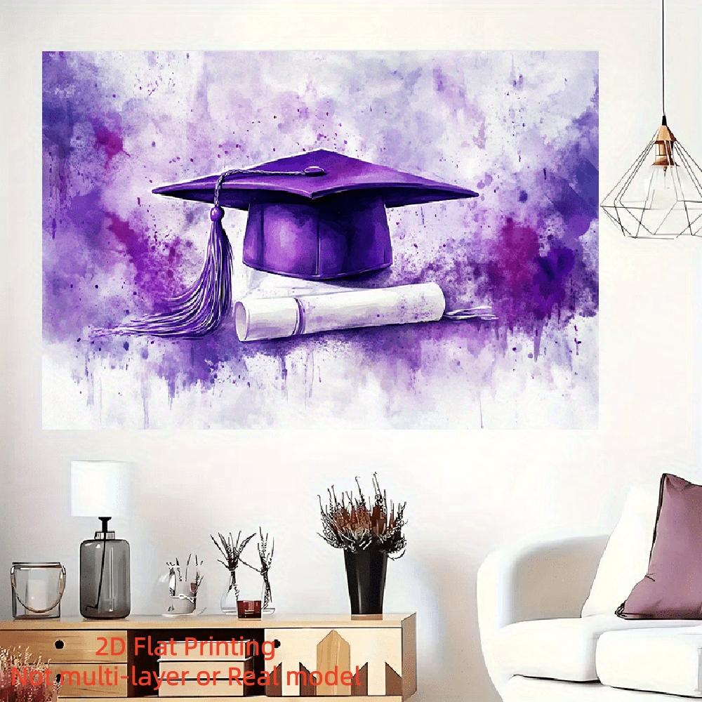 2D Flat Banner Reusable Graduation Banner, Polyester Fabric Background Decoration with Photo Props, Versatile for Home, Room, Wall & Party Decor
