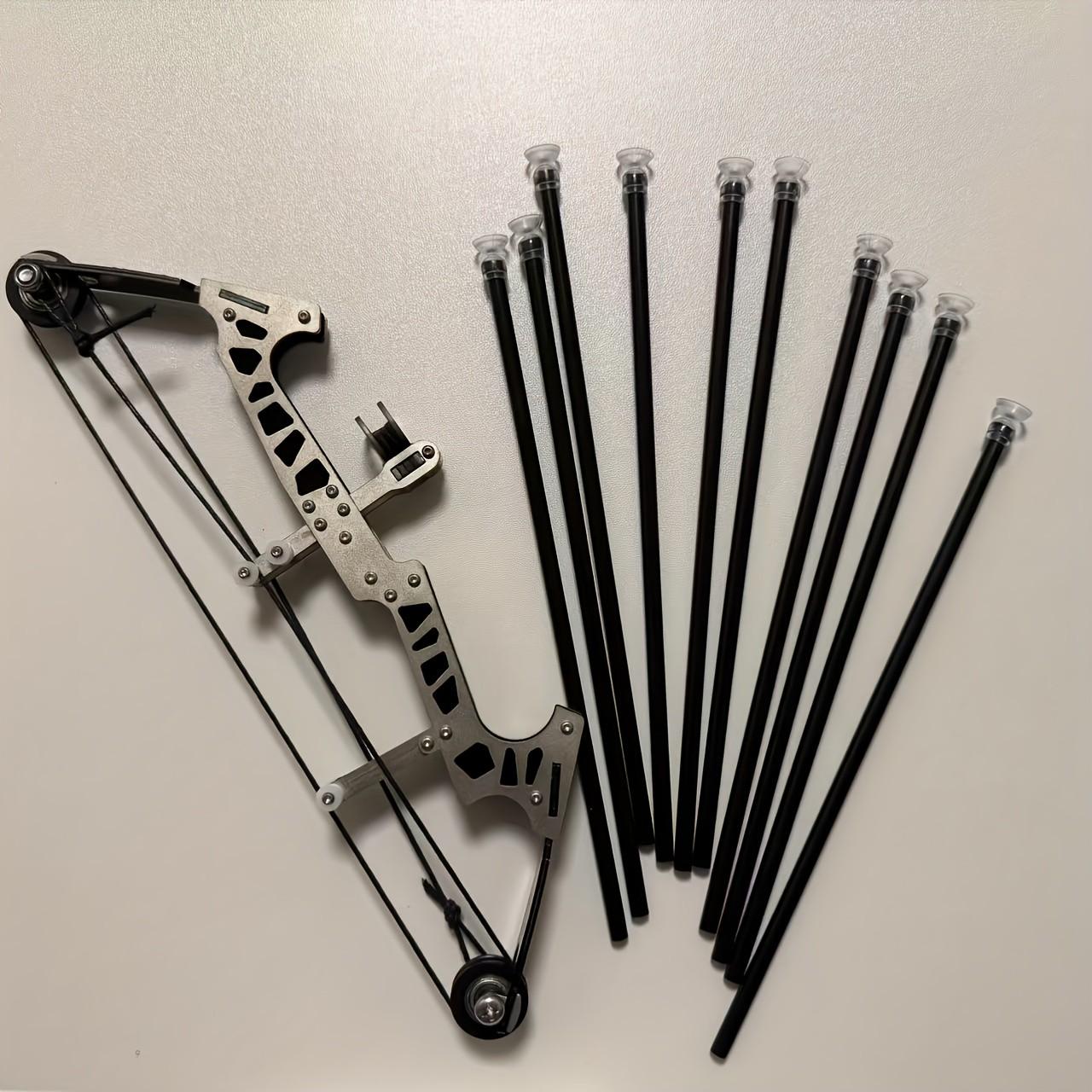 Multifunctional 10.24 Inch Mini Bow Set Stainless Steel Dual Hand Design Outdoor Entertainment Practice Includes 10 Arrows Target