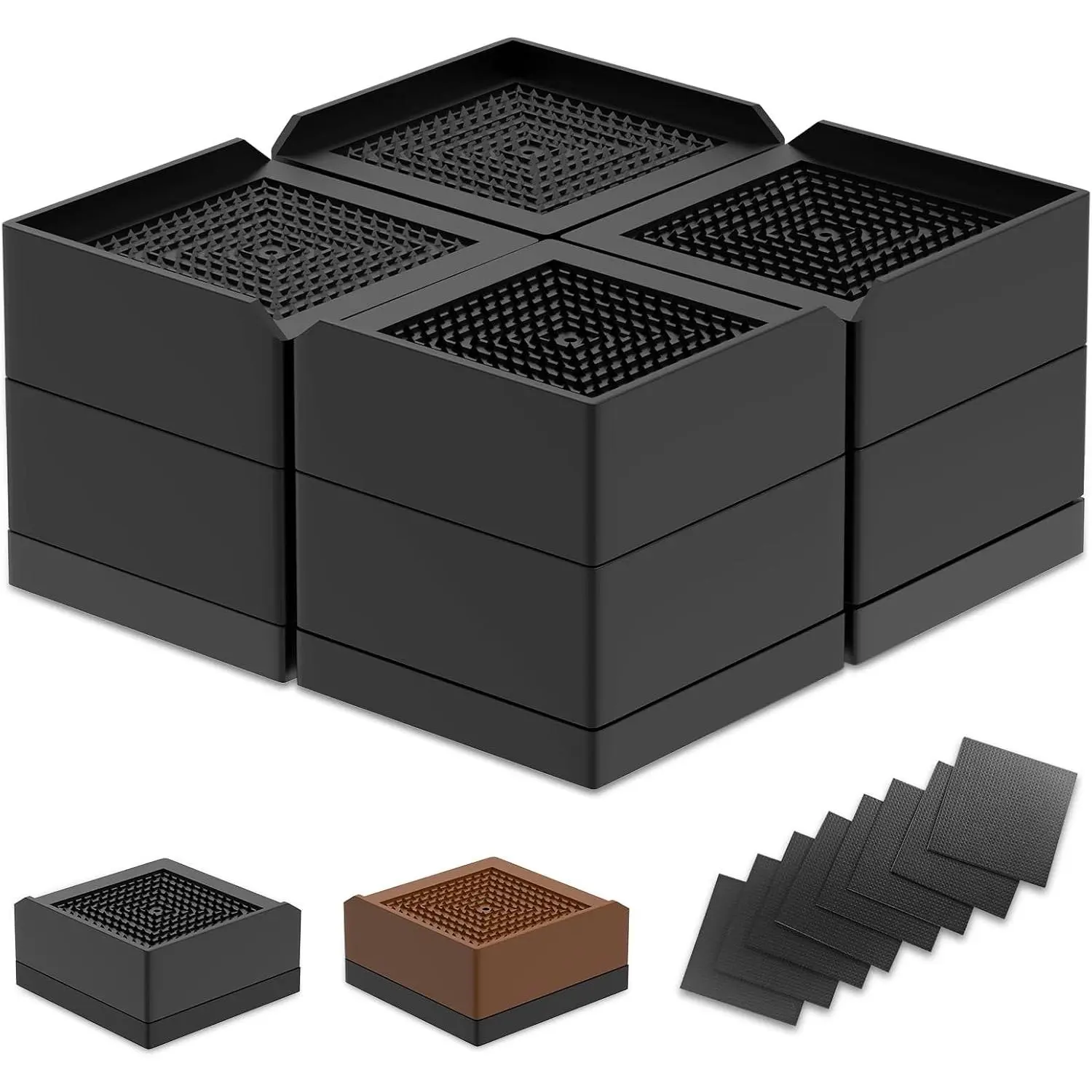 Bed Risers, Heavy Duty Furniture Risers, Adjustable Block Lifts to 1.5, 3 and 4.3 inches Desk for Bed, Sofa, Table, Couch, Chair, Refrigerator & Washing Machine Support up to 5000 Lbs