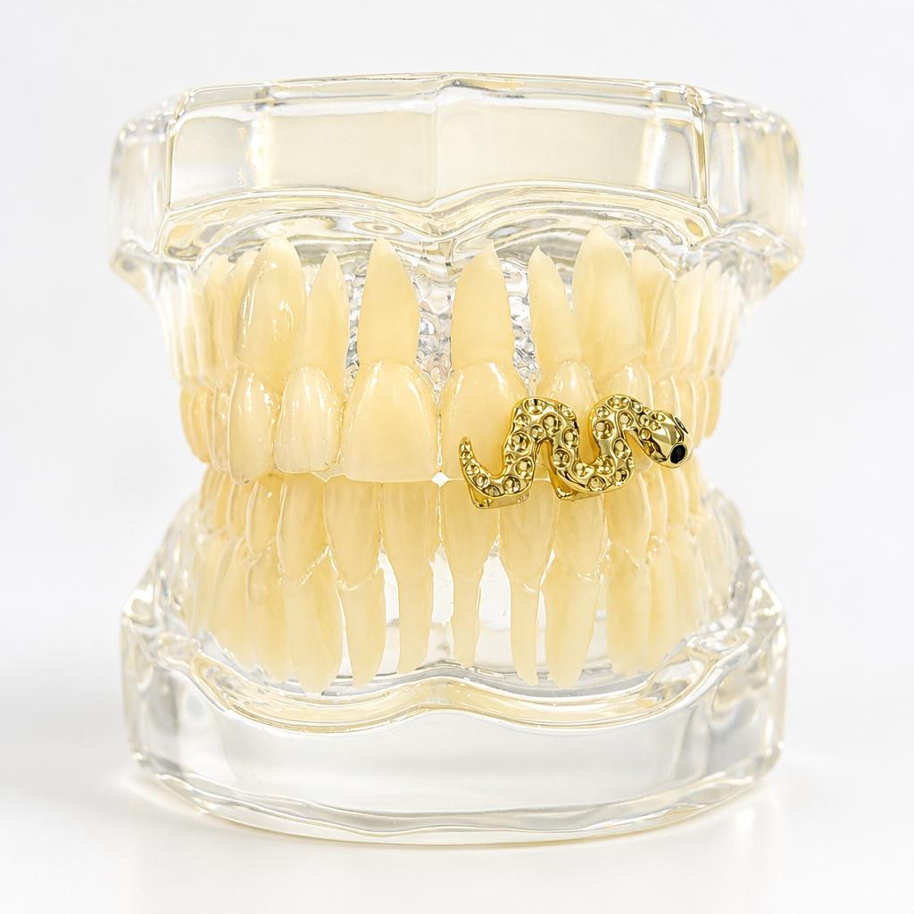 Snake-Shaped Hip-Hop Classic Tooth Dental Accessory, Party Dance Event Decoration, Short Video Shooting Props, Unique Theme Decorations