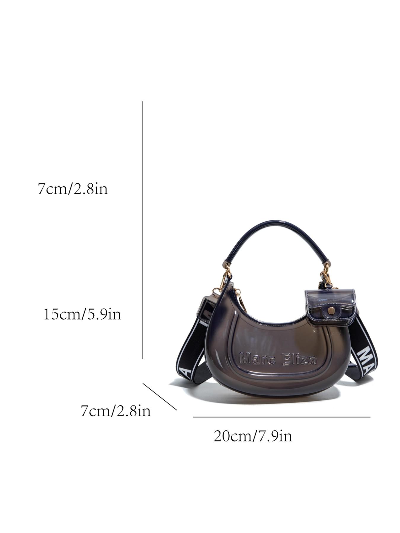 2026 New European and American Style Korean Version Unique Design High-End Crossbody Bag, Small Handbag, Transparent Shell Bag, Jelly Bag