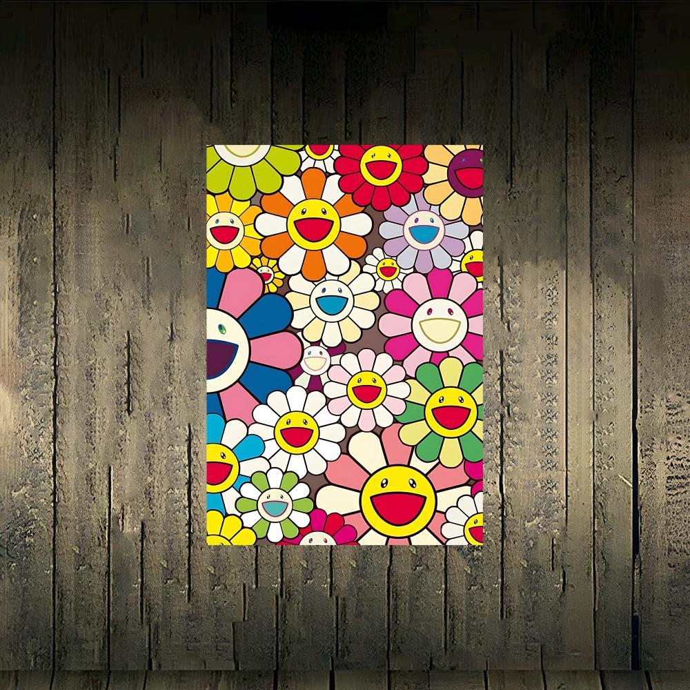 Murakami Takash Painting Fashion Poster Frameless poster pp Matte adhesive paper for Living room hallway bedroom