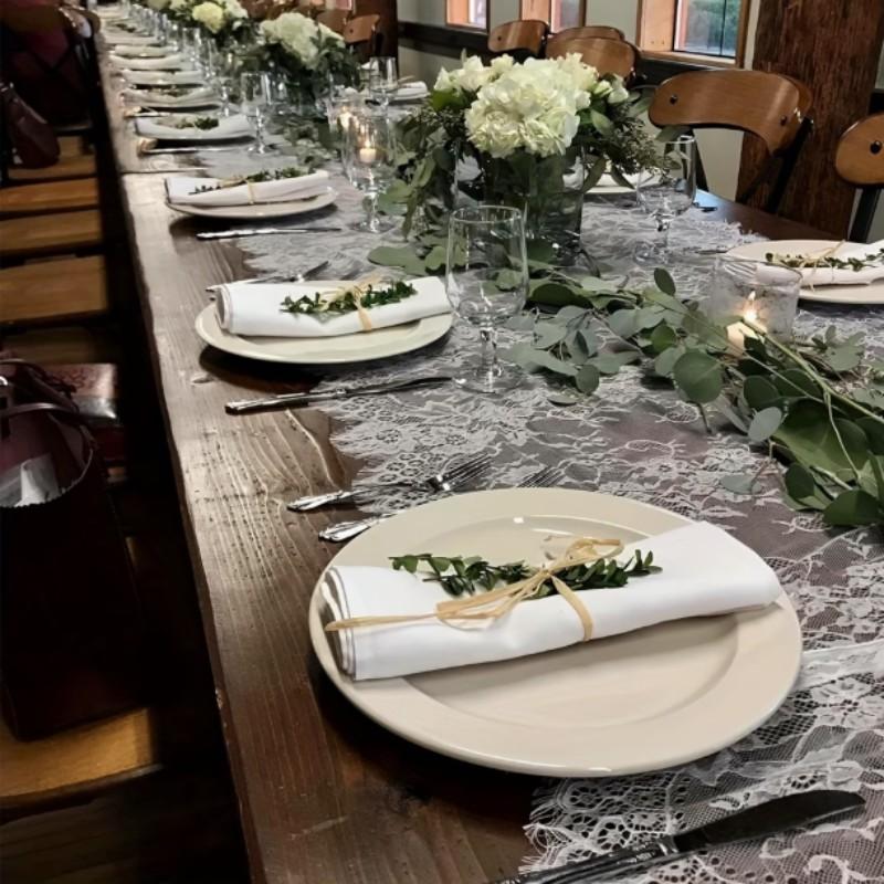 1Pack White Lace Table Runner 30 X120 Inch Embroidered Boho Table Runner for Wedding Party Bridal Shower Decorations Vintage Rustic Table Runners