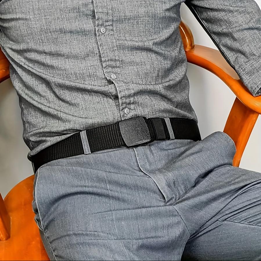 Nylon belt for both men and women, non-metal buckle, hypoallergenic, suitable for young people, outdoor leisure, smooth buckle nylon belt, passes security checks, trendy sports belt
