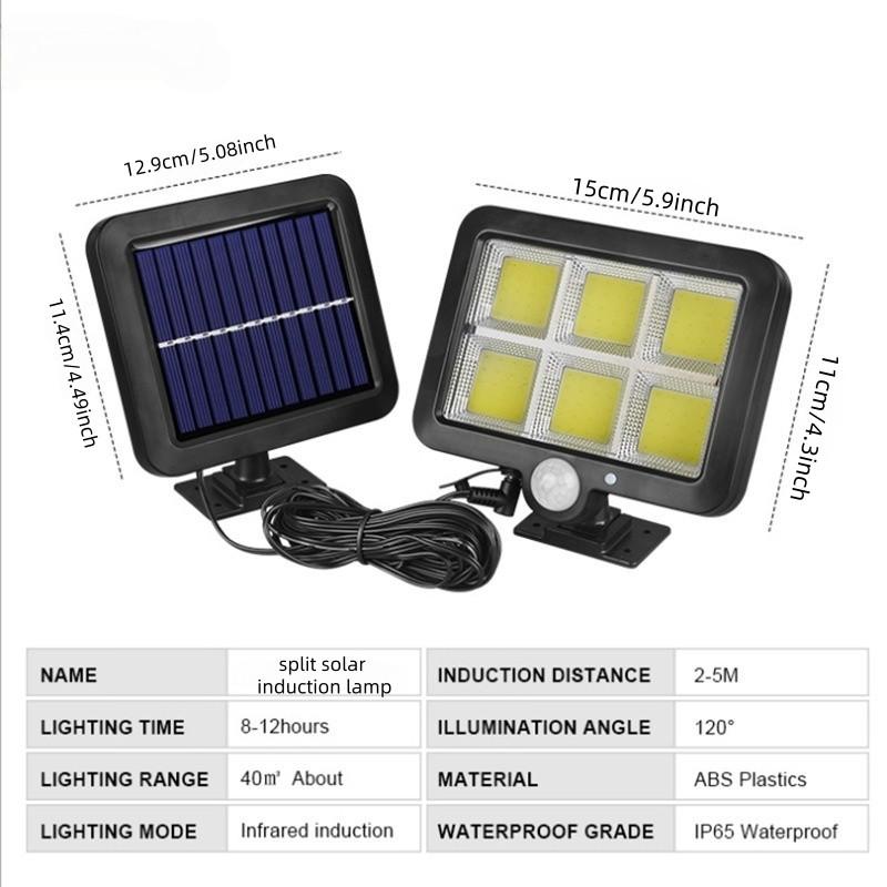 1pc Solar Light 6cob LED, Motion Sensor Outdoor Security Lamp, Waterproof Decking & Patio Light, Ideal for Garden, Fence, Pathway