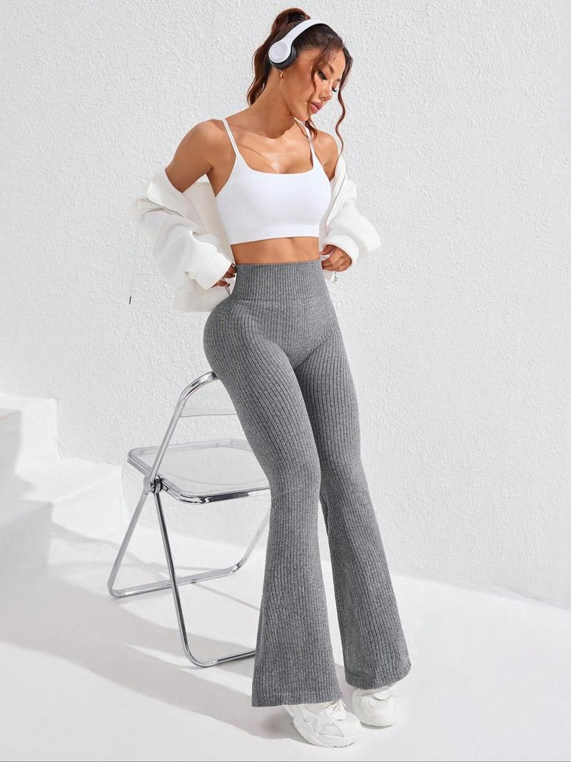 Women's Solid High Waist Sports Leggings, Casual Comfy Breathable Skinny Pants for Yoga Gym Workout Running, Ladies Sportswear for All Seasons Women's Solid High Waist Sports Leggings, Casual Comfy Breathable Skinny Pants for Yoga Gym Workout Running, Ladies Sportswear for All Seasons