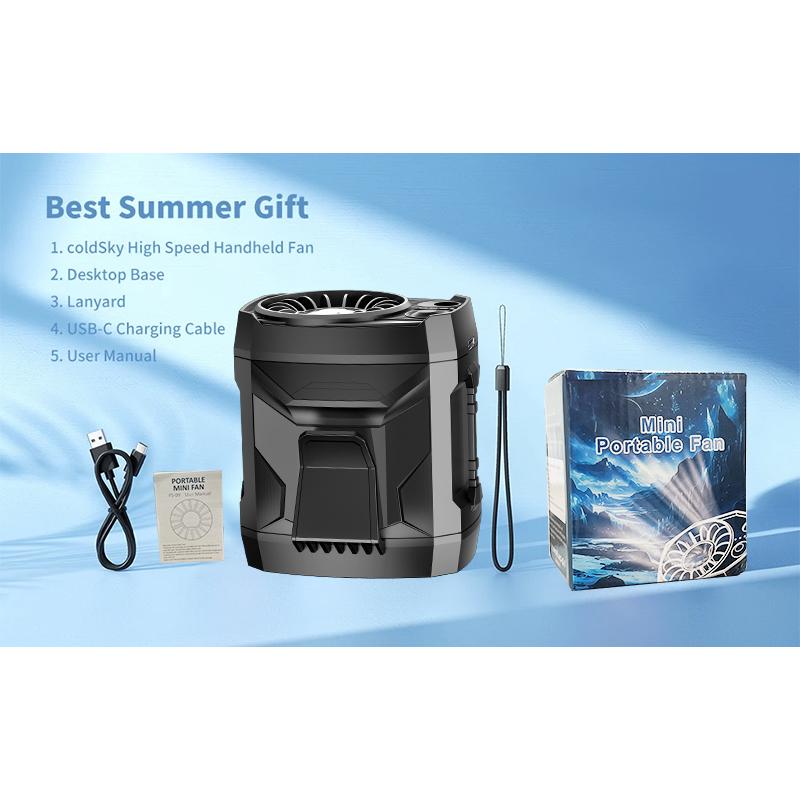 Lentorgi Waist Cooling Fan, Clip Fan, 3 IN 1 Belt Fan,Handheld, Neck, 4-Speed Airflow, Up to 12 Hours of Operating Time, Rechargeable, with Air Turbo Tech Cooling Fan, For Outdoor Work, Travel, Home Leisure,Gifts for Mother's Day