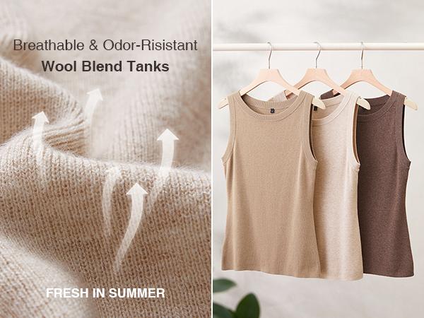 Arach&Cloz 2026 Womens Tank Tops Spring Summer Sleeveless Crew Neck Soft Sweater Cute Fashion Dressy Business Casual Outfits Knit Trendy Work Clothes Apricot S