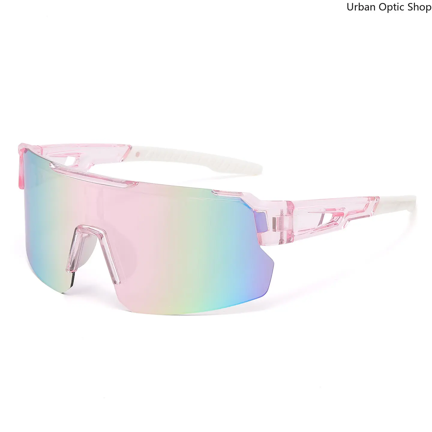 XUH Sport Cycling Sunglasses for Men Women, UV400 Color Mirrored Lens Wind‑Resistant Wraparound Goggles, Lightweight Glasses With Textured Anti‑Slip Temples for Biking Running Hiking Driving