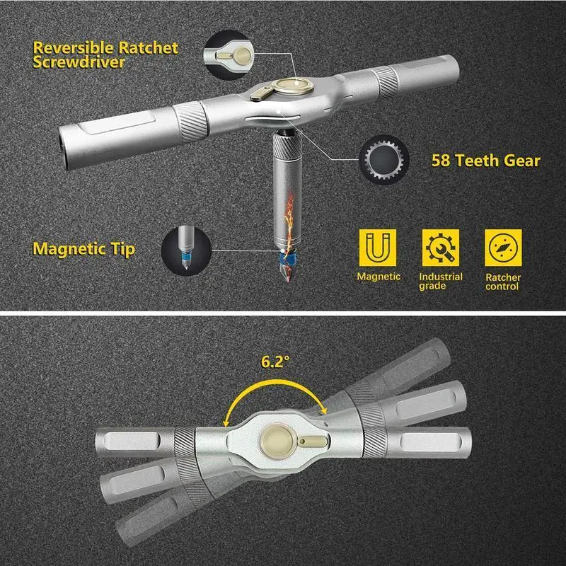 SEESE Ratchet Magnetic Screwdriver Set