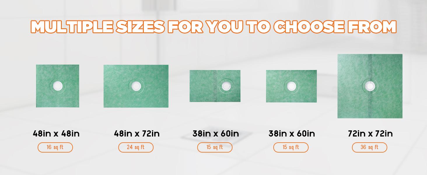 Vanacc Shower Curb Kit with Complete Shower Kit- Tray, Curb, Membrane, Seals, Bonding Flange, Corners, Trowel and Level,Green