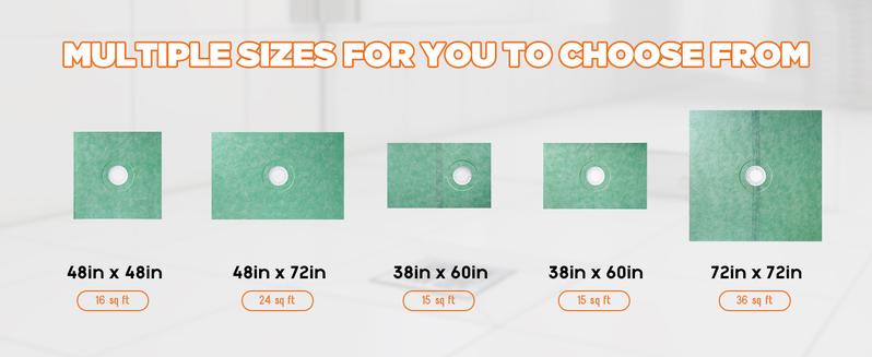 Vanacc Shower Curb Kit with Complete Shower Kit- Tray, Curb, Membrane, Seals, Bonding Flange, Corners, Trowel and Level,Green