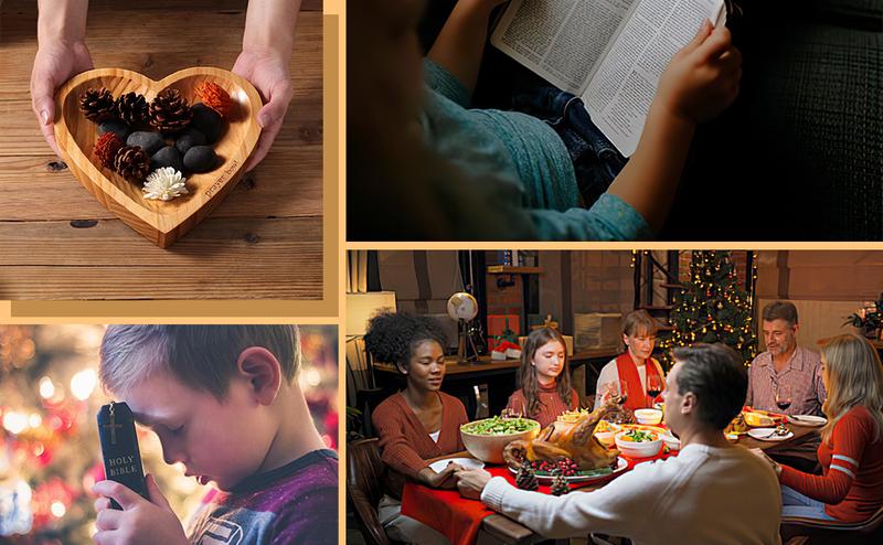 Handcrafted Vintage Prayer Bowl, Wooden Heart Shaped Prayer Bowl with 24 Prayer Cards, Cross & Letter Pattern, Religious Decorations Dough Bowls, Home Decor, Christian Gifts for Women, Church Ornaments, New Year's Day Valentine's Day & Easter Sunday Gifts