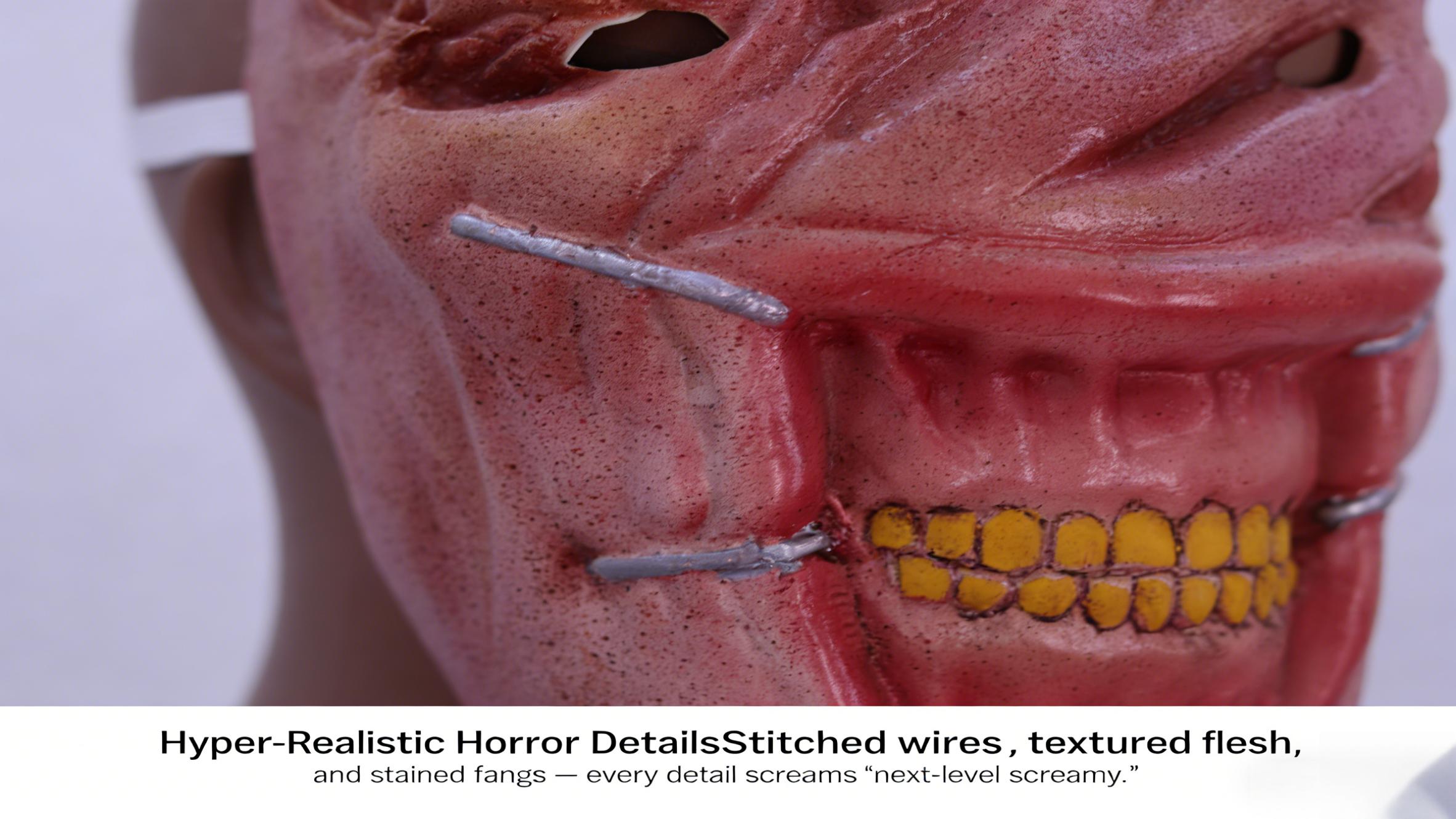 Scary Halloween Mask, Creepy Horror Latex Face Mask for Halloween Masquerade Cosplay Costumes