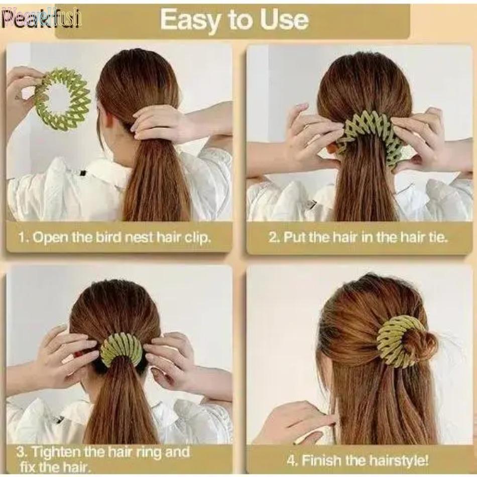 3/5/7‑Pack Expandable Bird Nest Hair Holder, Popular Velvet Lazy Bun Clip Ponytail Fastener, Exquisite Texture Durable Hair Accessory, One‑Step Quick Styling for Daily Home, Party & Outdoor Occasions