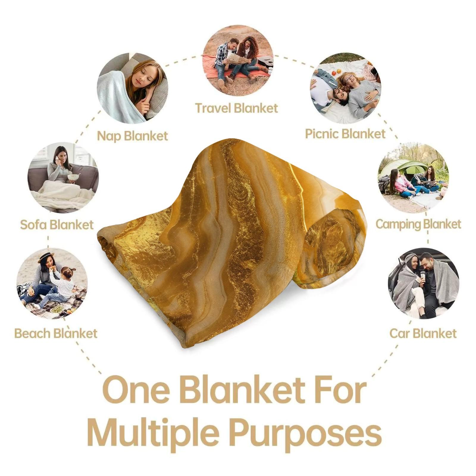 Modern Luxury Marble Print Flannel Blanket, Soft and Fluffy, Warm and Breathable, Ideal for Fluid Art Enthusiasts to Use at Home, in the Office or While Traveling, and an Excellent Gift for Family and Friends