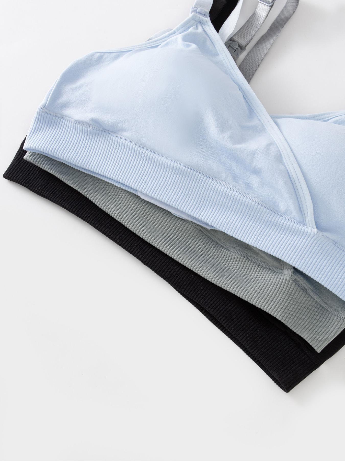 Women's Solid Adjustable Strap Buckle Front Pregnant Maternity Bra, Pregnancy Maternity Bra, Maternity Clothes, Comfortable Breathable Wrap Nursing Bra, Maternity Lingerie for All Seasons