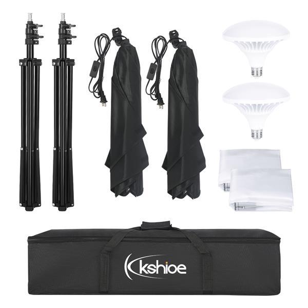 Umbrella Photography Stand Kit,Softbox Lighting Kit, Photo Equipment Studio Softbox 20" x 27", with E27 Socket and 2x5500K Instant Brightness Energy Saving Lighting Bulbs, Photography Kit for Portrait Studio Video Recording, Filming, Podcast