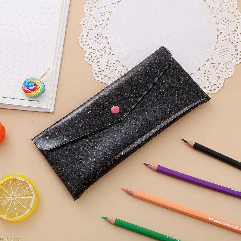 2PCS Minimalist Laser Fully Transparent Pencil Case - Portable Foldable Snap Lock Closure Stationery & Bill Storage Pouch, Travel Organizer Bag