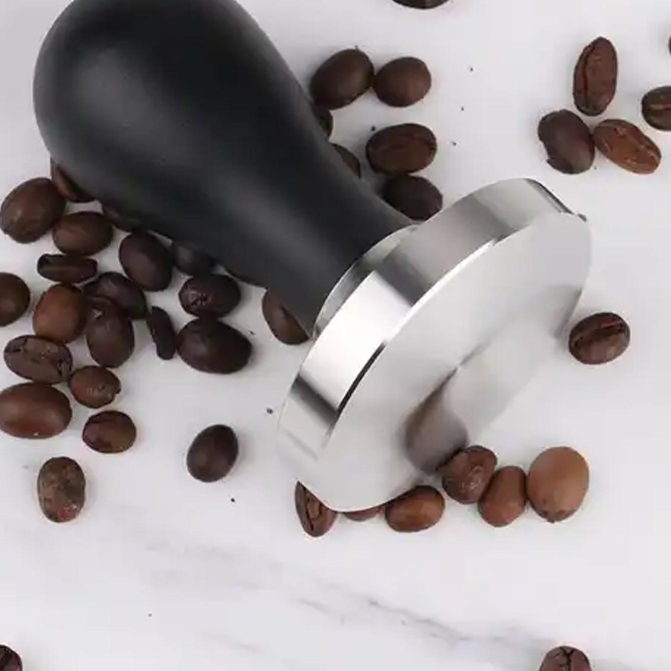 Wooden Handle Stainless Steel Coffee Tamper, Modern Simple Design, Rust-Resistant, Suitable for Various Coffee Machines