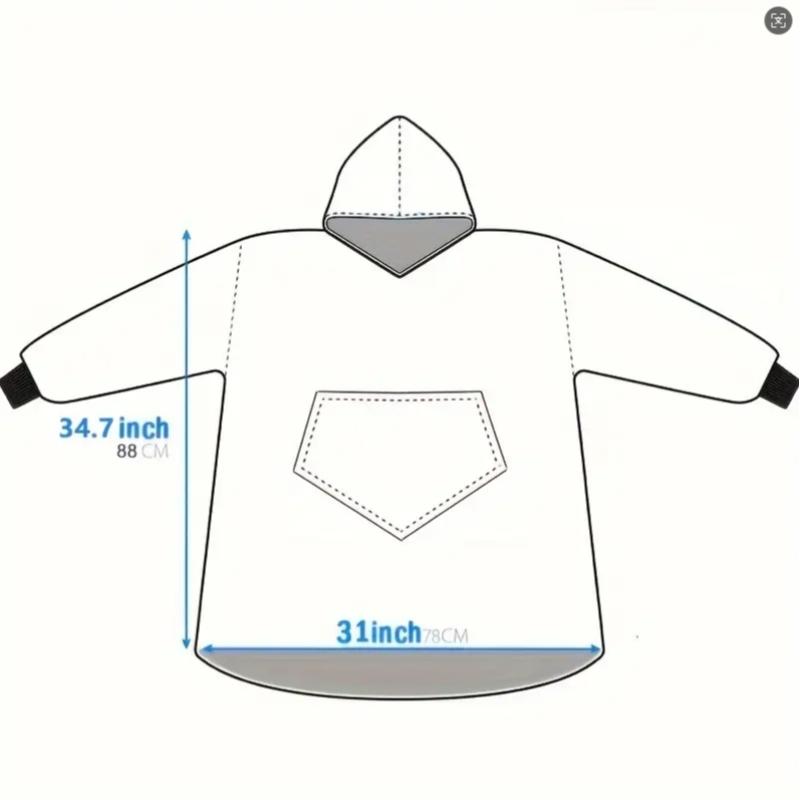 Comfortable Loose Fit Hooded Sweatshirt Blanket, Winter Warm Plaid Flannel Wrap, Pocket Design, Perfect Christmas Gift