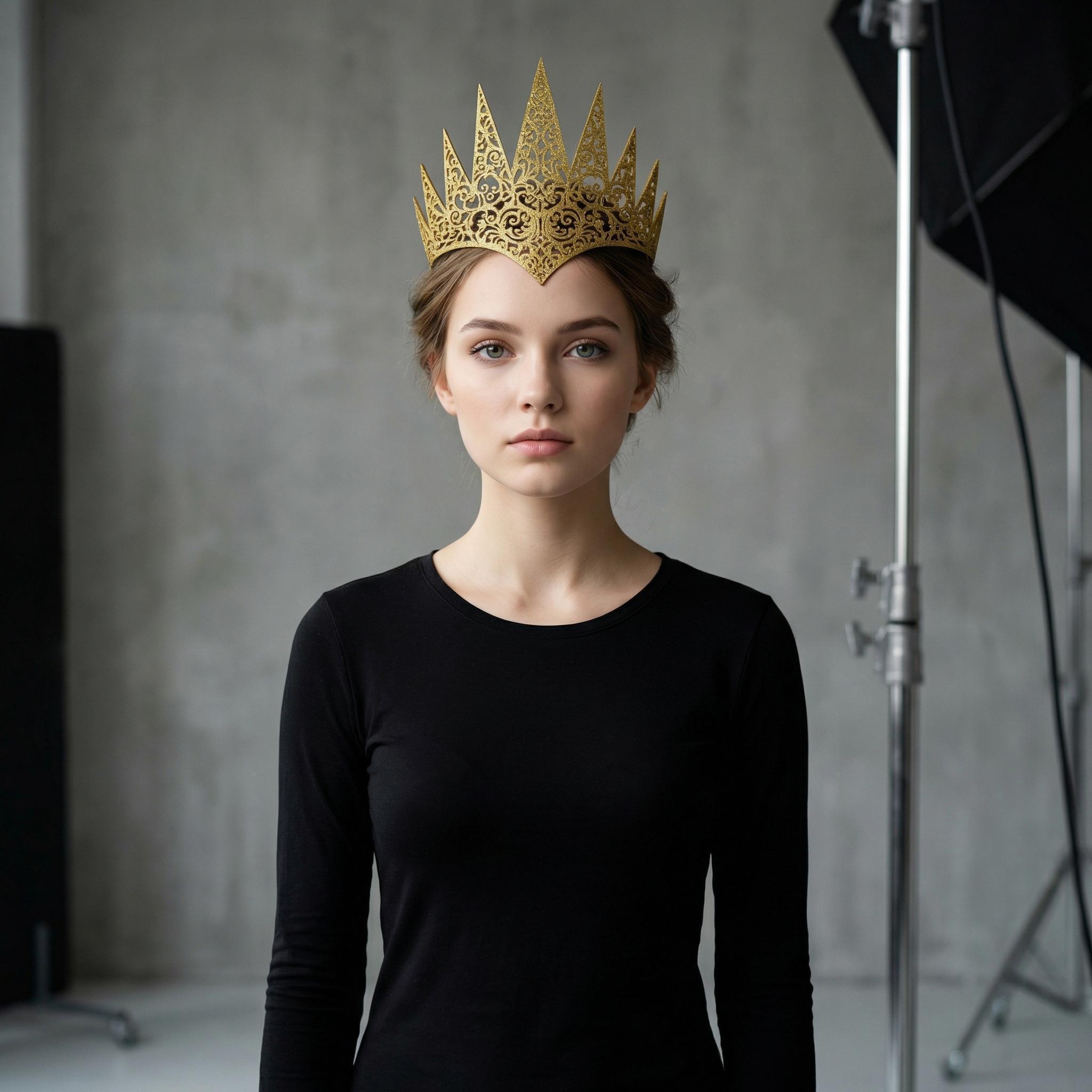 1 Piece of Vintage Crown Headpiece, Silver, Gold, Black, Suitable for Stage Parties, Cosplay Costume Props, Halloween Costumes, Party Headwear
