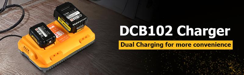 Amityke DCB102 Battery Charger Station Replacement for Dewalt Compatible with 12V/20V Max Battery