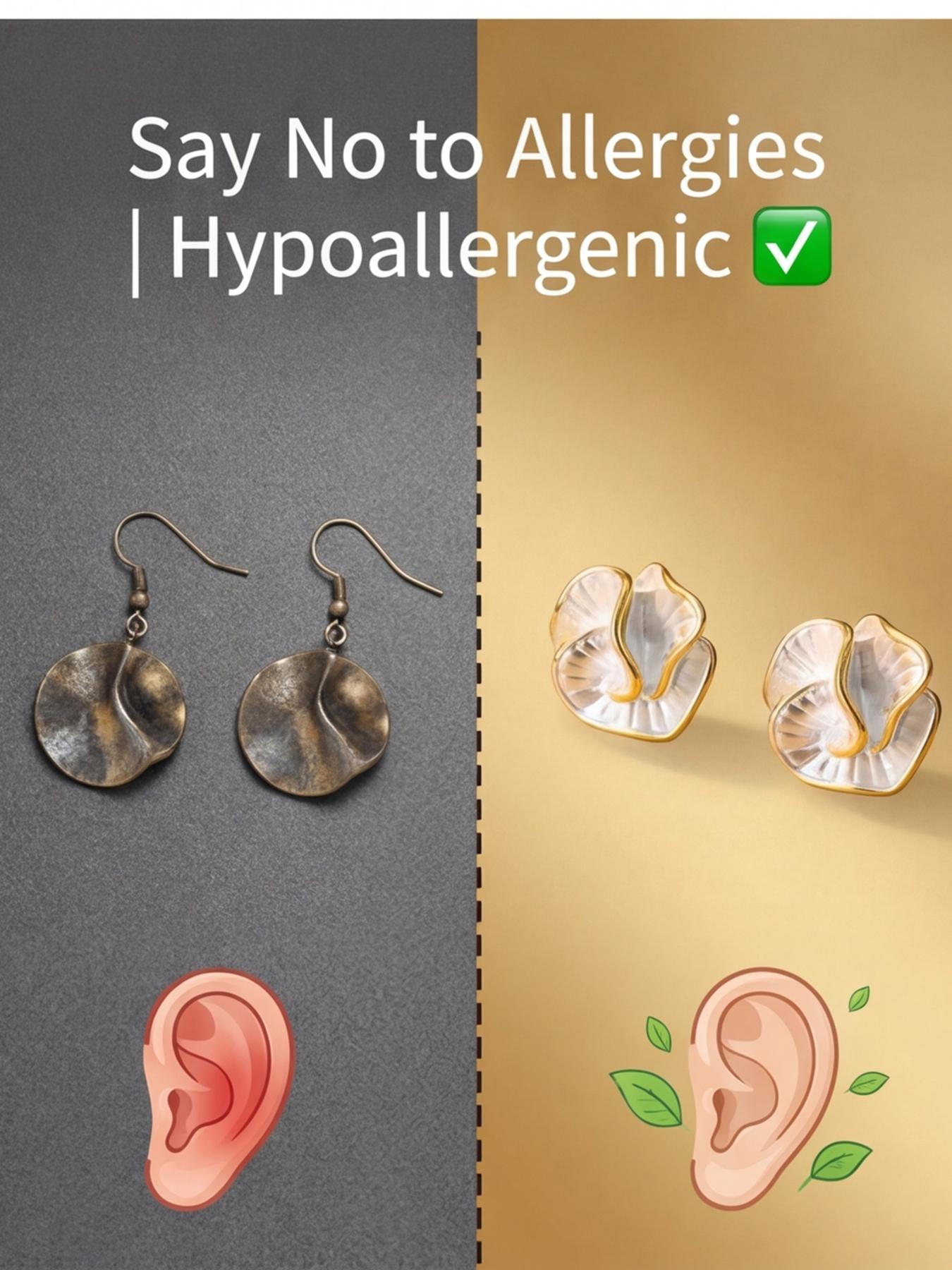 Women's Hypoallergenic Unique Ruffled Calla Lily Flower Stud Earrings, Gold Plated Clear Resin Petal Dainty Earrings, French Romantic Fashion Jewelry for Spring Summer Wedding Everyday Wear & Gift