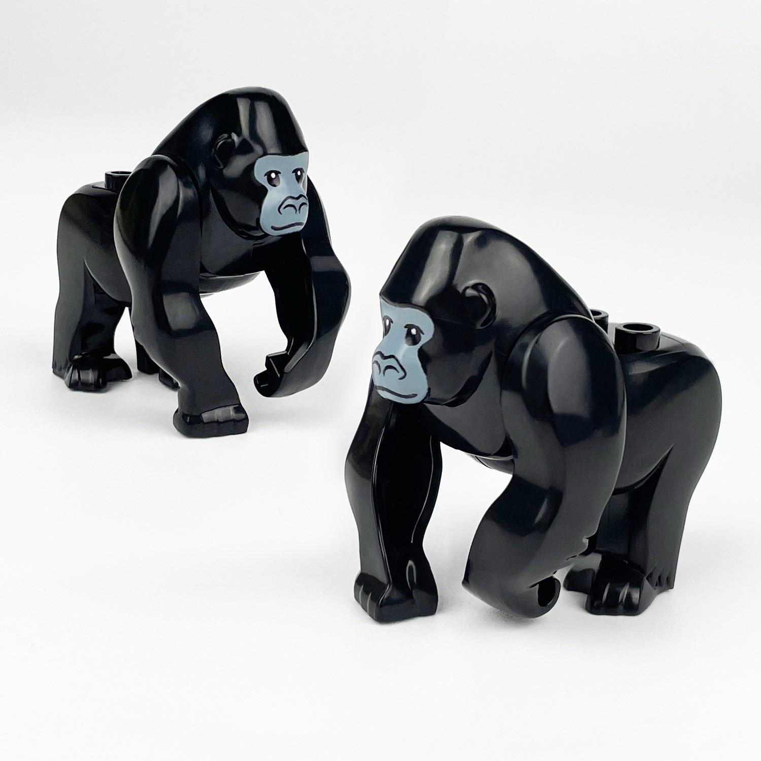 TOOUEE 4PCS Chimpanzee Building Blocks Set, Plastic Animal Figurine , Compatible with Major Brands, Creative Desktop Decor Home Office Collection Model for Animal Lovers, Gift for Christmas Halloween