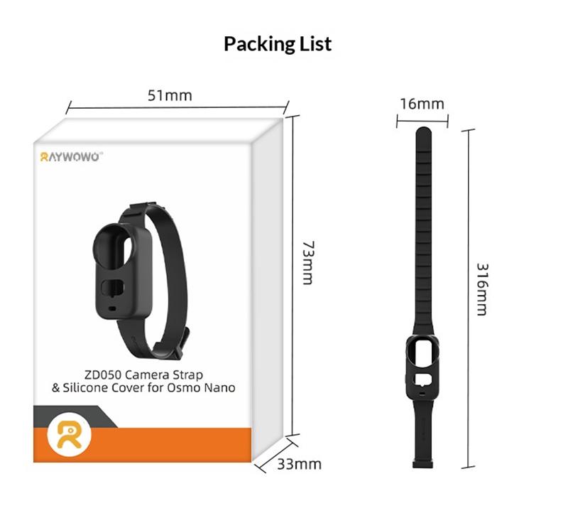 Raywowo Silicone Wrist Strap Mount For Osmo/GoPro Action Cameras, Adjustable Hand Strap For Backpack, Sports Camera Accessories